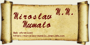 Miroslav Mumalo vizit kartica